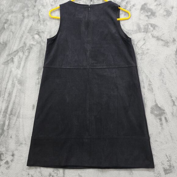 Abercrombie & Fitch Dress Womens XSP PETITE Black Vegan Suede Pinafore Mini - Picture 3 of 9